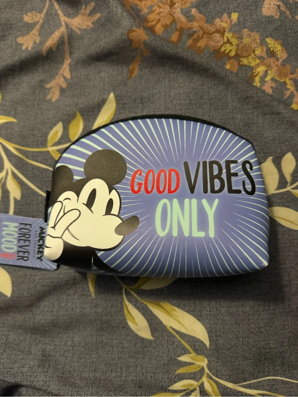 Mickey Mouse 'Good Vibes Only' Cosmetic Bag - Blue